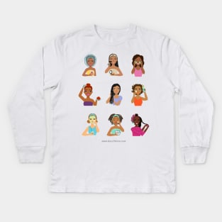 Black Girl Beauty Routine Kids Long Sleeve T-Shirt